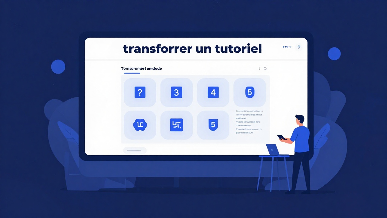 Écran affichant un tutoriel vidéo à côté d'un article de blog découpé en étapes numérotées